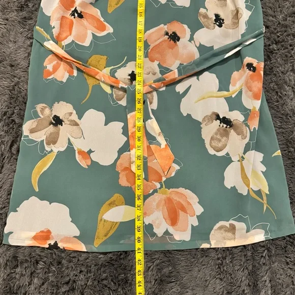 Ava & Viv Floral Midi Dress - Teal and Orange - Picture 7 of 10